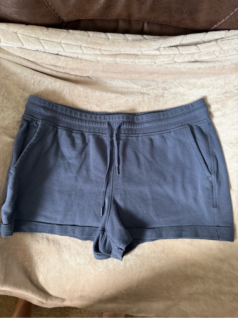 90 Degree By Reflex Slate Blue Athletic Drawstring Shorts